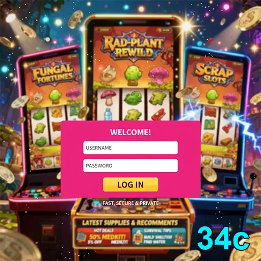 Menu móvel 34c com navegação ágil e login seguro